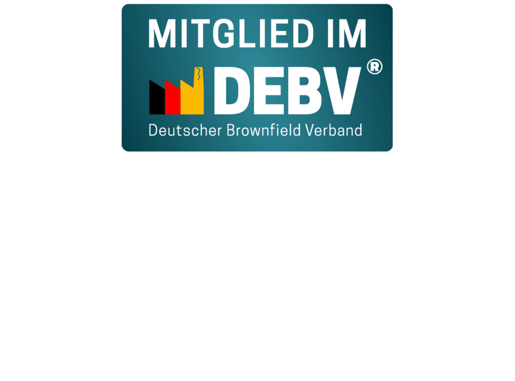 Label mit der Aufschrift: Mitglied im DEBV (Deutscher Brownfield Verband)